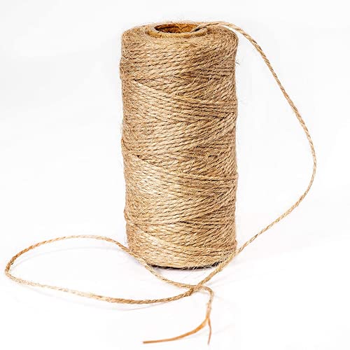 PeachSwarm Natural Jute Twine, 328 Feet Thick 2Ply Brown String For Crafts, Gardening, Packaging, Handicraft Cord, DIY Lacing For Boxes & Gifts | Jute Rope